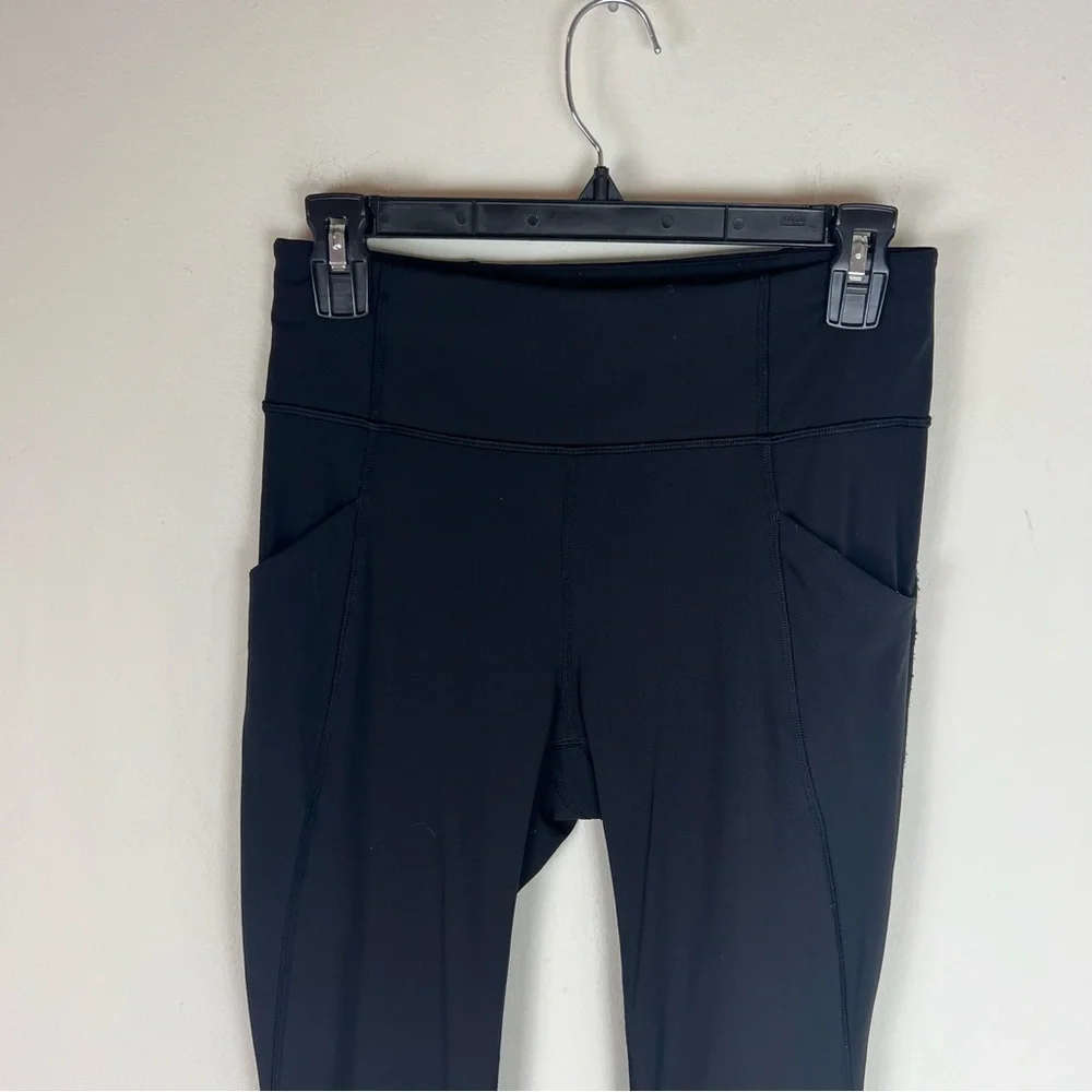 Lululemon Pace Rival Black Crop Leggings Size 6 Excellent Condition